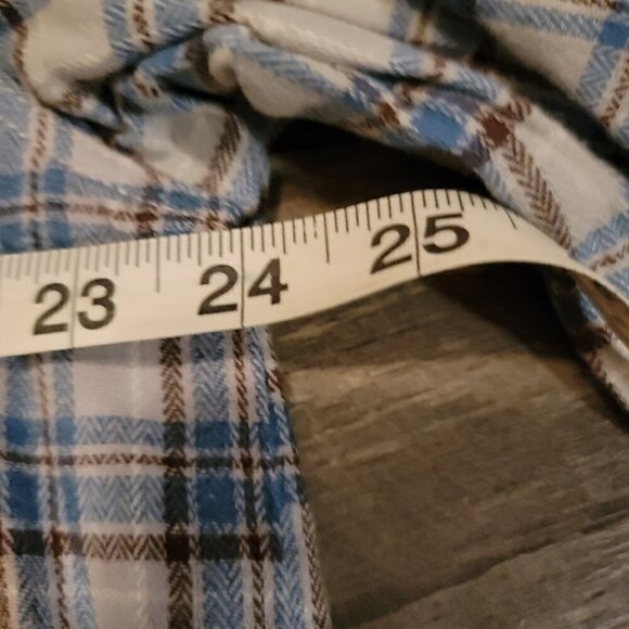 Papermoon Patchwork Oversized Plaid Flannel Button Down Top. Size Small. - Picture 3 of 4
